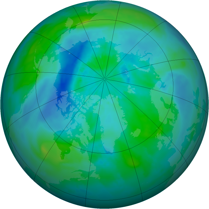 Arctic ozone map for 14 September 2011